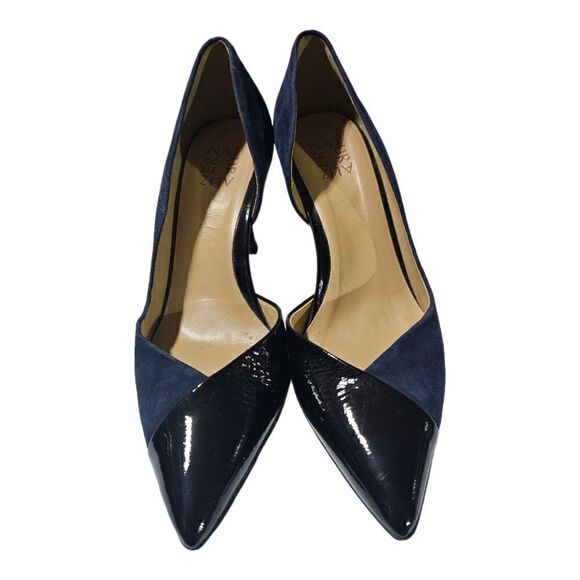 NATURALIZER "Audra" Navy Suede & Black Patent Leather Pump - Size 9 - Picture 2 of 9